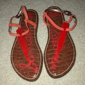 Sam Edelman orange/red Calf Hair Sandals